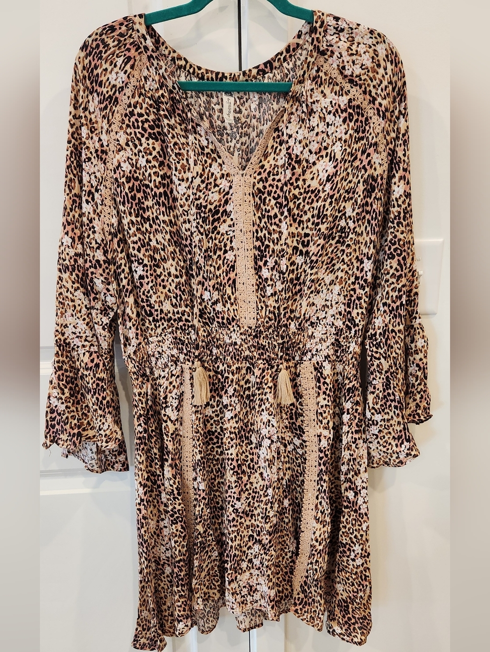 American Rag Leopard Print Mini Dress Or Tunic in Pink and Black